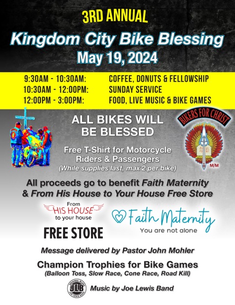 3rd Annual Kingdom City Bike Blessing poster